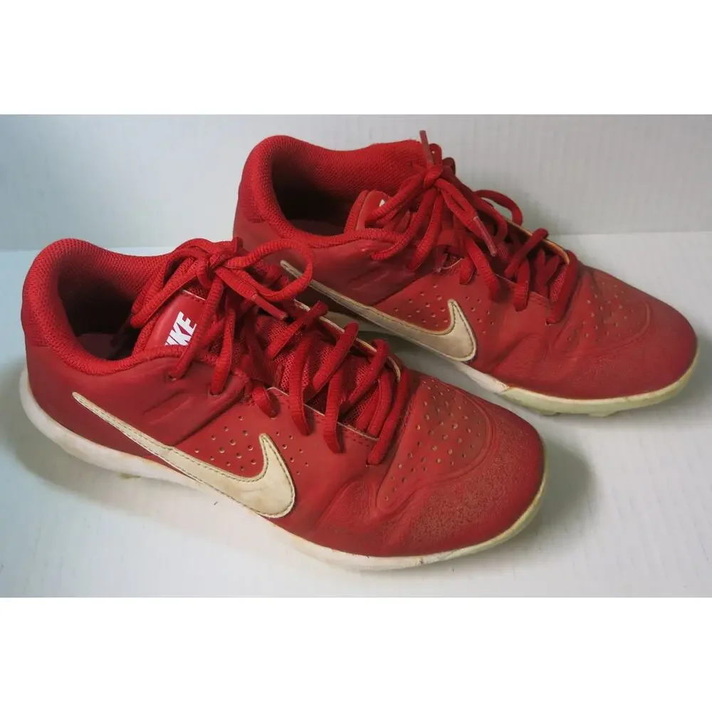 Nike Baseball Softball Cleats Alpha Huarache Size 4 Youth Kids Red Sports Team